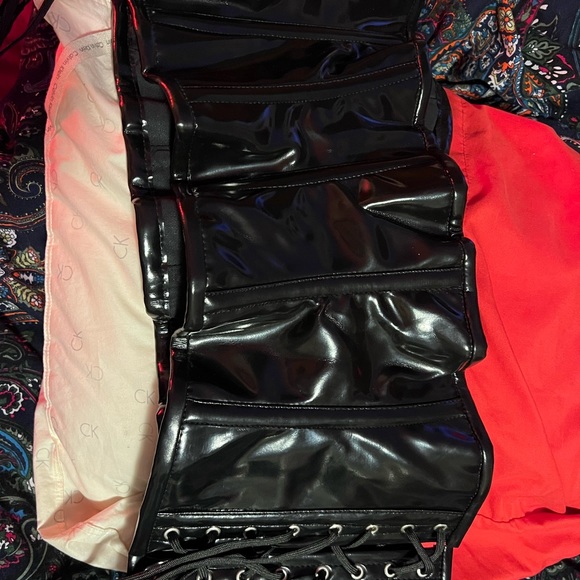 Underbust Black PVC Orchard Corset - Picture 4 of 6